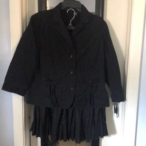 Two piece black jacket/skirt by Relativity. jacket size XL lined skirt size 10